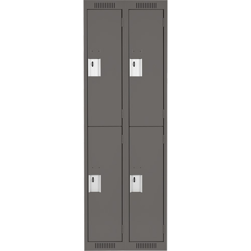 Casiers Clean Line, 2 niveaux, Bloc de 2, 24" x 18" x 72", Acier, Charbon, Rivet (assembl&eacute;) Sécurité Médic
