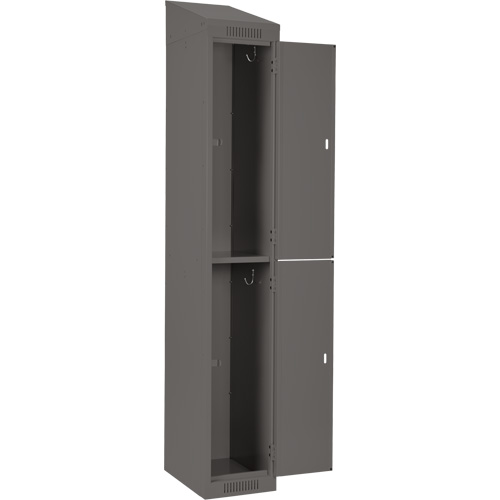 Clean Line Lockers, 2 -tier, Bank of 4, 48" x 18" x 78", Steel, Charcoal, Rivet (Assembled) Sécurité Médic