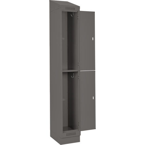 Clean Line Lockers, 2 -tier, Bank of 3, 36" x 18" x 82", Steel, Charcoal, Rivet (Assembled) Sécurité Médic