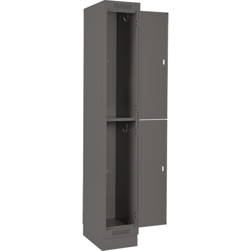 Clean Line Lockers, 2 -tier, Bank of 4, 48" x 18" x 76", Steel, Charcoal, Rivet (Assembled) Sécurité Médic