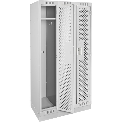 Casiers Clean Line, Bloc de 3, 36" x 18" x 76", Acier, Gris, Rivet (assembl&eacute;), Perfor&eacute; Sécurité Médic