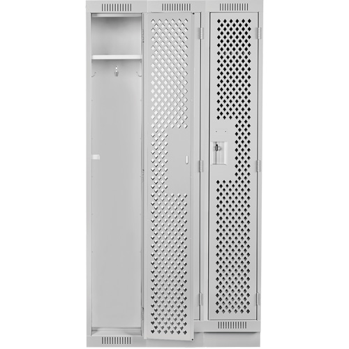 Casiers Clean Line, Bloc de 3, 36" x 18" x 76", Acier, Gris, Rivet (assembl&eacute;), Perfor&eacute; Sécurité Médic