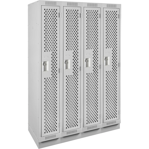Casiers Clean Line, Bloc de 4, 48" x 12" x 76", Acier, Gris, Rivet (assembl&eacute;), Perfor&eacute; Sécurité Médic