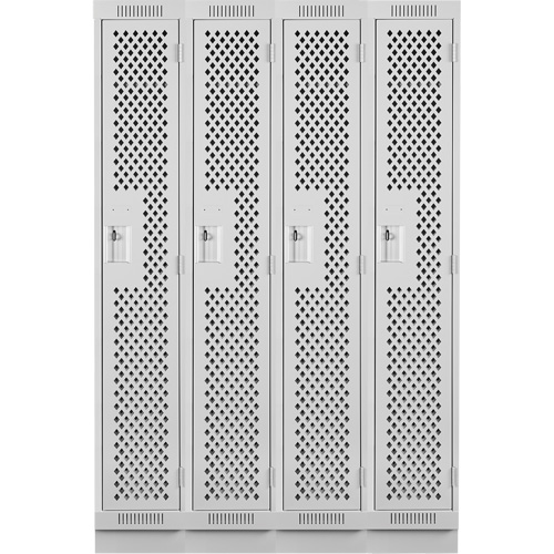 Casiers Clean Line, Bloc de 4, 48" x 12" x 76", Acier, Gris, Rivet (assembl&eacute;), Perfor&eacute; Sécurité Médic