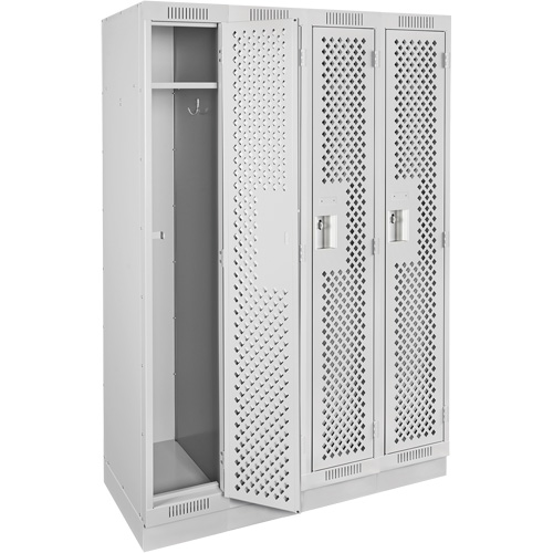 Casiers Clean Line, Bloc de 4, 48" x 12" x 76", Acier, Gris, Rivet (assembl&eacute;), Perfor&eacute; Sécurité Médic