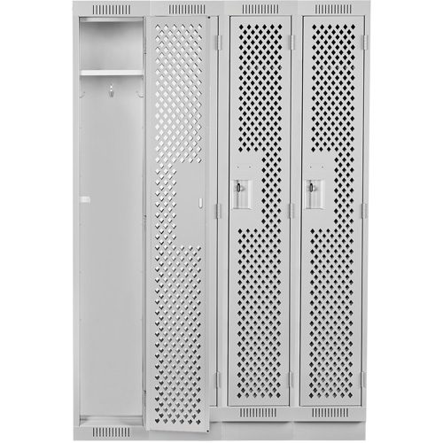 Casiers Clean Line, Bloc de 4, 48" x 12" x 76", Acier, Gris, Rivet (assembl&eacute;), Perfor&eacute; Sécurité Médic