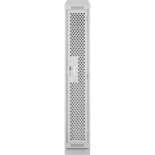Clean Line Lockers, 12" x 12" x 82", Steel, Grey, Rivet (Assembled), Perforated Sécurité Médic