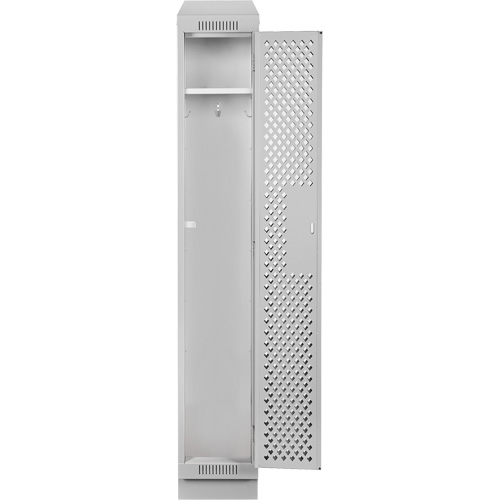 Clean Line Lockers, 12" x 12" x 82", Steel, Grey, Rivet (Assembled), Perforated Sécurité Médic