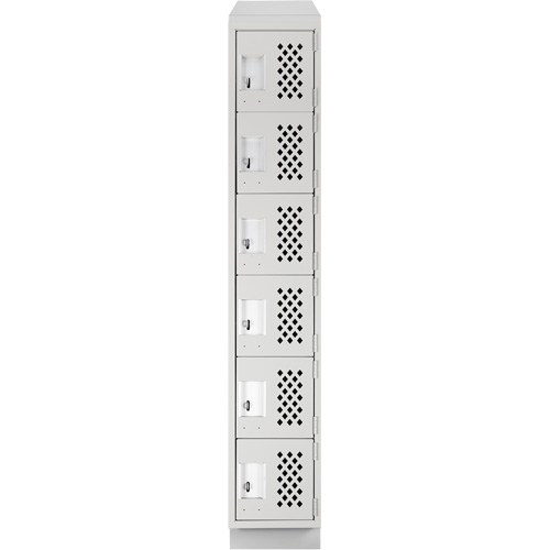 Clean-Line Perforated Lockerette, 6 -tier, 12" x 72" x 12", Steel Sécurité Médic