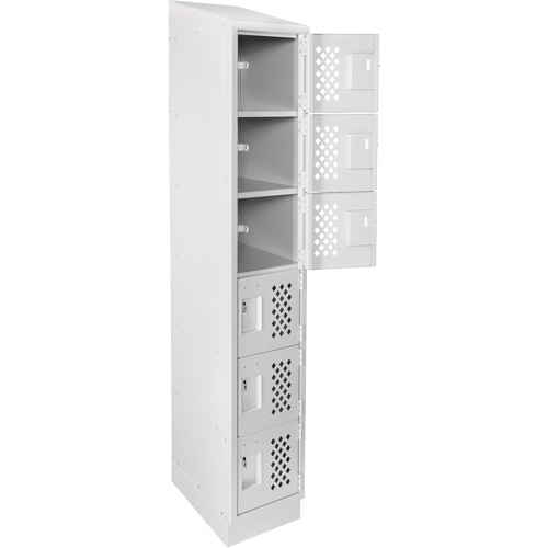 Clean-Line Perforated Lockerette, 6 -tier, 12" x 72" x 12", Steel Sécurité Médic