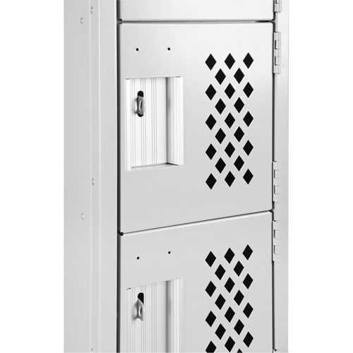 Assembled Lockerettes Clean Line Perforated Economy Lockers, 6 -tier, Bank of 3, 18" x 72" x 12", Steel Sécurité Médic