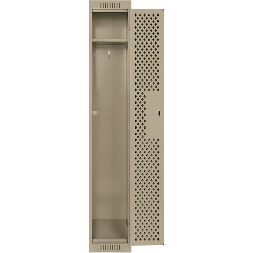 Casiers Clean Line, 12" x 12" x 72", Acier, Beige, Rivet (assembl&eacute;), Perfor&eacute; Sécurité Médic
