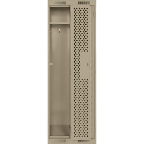 Clean Line Lockers, Bank of 2, 24" x 12" x 72", Steel, Beige, Rivet (Assembled), Perforated Sécurité Médic