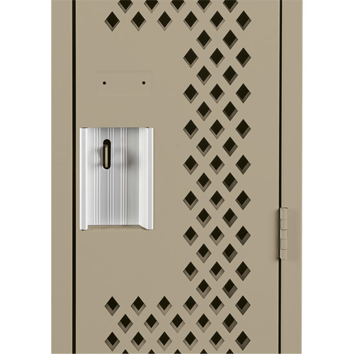 Clean Line Lockers, Bank of 3, 36" x 12" x 72", Steel, Beige, Rivet (Assembled), Perforated Sécurité Médic