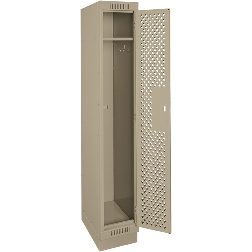 Casiers Clean Line, 12" x 18" x 76", Acier, Beige, Rivet (assembl&eacute;), Perfor&eacute; Sécurité Médic