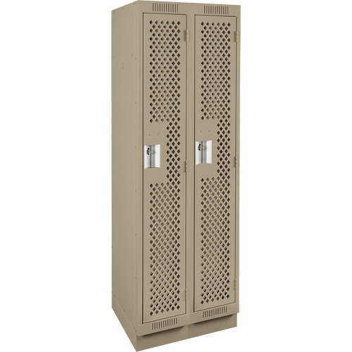Casiers Clean Line, Bloc de 2, 24" x 18" x 76", Acier, Beige, Rivet (assembl&eacute;), Perfor&eacute; Sécurité Médic
