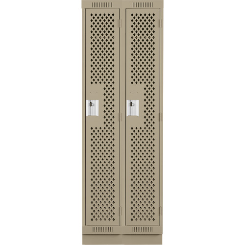 Casiers Clean Line, Bloc de 2, 24" x 18" x 76", Acier, Beige, Rivet (assembl&eacute;), Perfor&eacute; Sécurité Médic