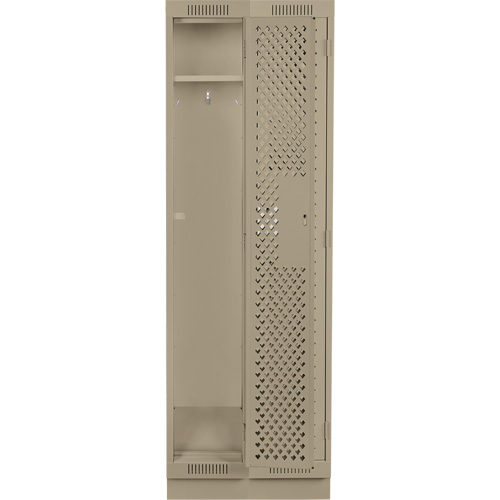 Casiers Clean Line, Bloc de 2, 24" x 18" x 76", Acier, Beige, Rivet (assembl&eacute;), Perfor&eacute; Sécurité Médic