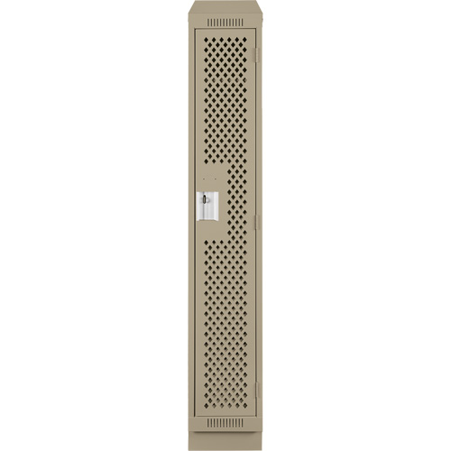 Casiers Clean Line, 12" x 12" x 82", Acier, Beige, Rivet (assembl&eacute;), Perfor&eacute; Sécurité Médic