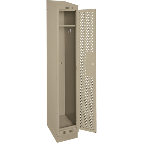 Casiers Clean Line, 12" x 12" x 82", Acier, Beige, Rivet (assembl&eacute;), Perfor&eacute; Sécurité Médic