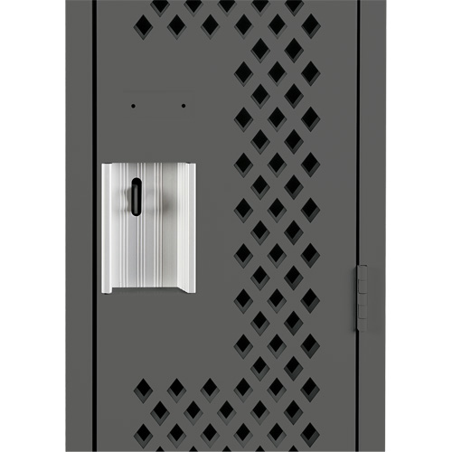 Clean Line Lockers, Bank of 2, 24" x 15" x 72", Steel, Charcoal, Rivet (Assembled), Perforated Sécurité Médic