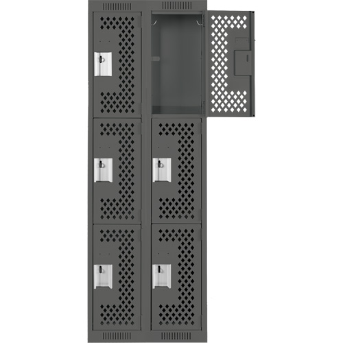 Casiers Clean Line, 3 niveaux, Bloc de 2, 24" x 12" x 72", Acier, Charbon, Rivet (assembl&eacute;), Perfor&eacute; Sécurité Médic