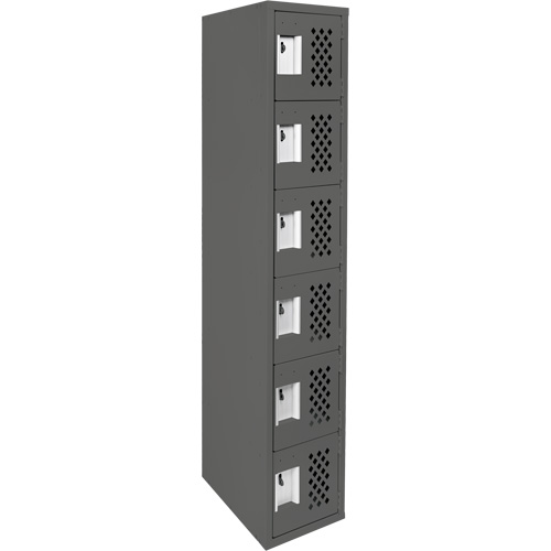 Clean-Line Perforated Lockerette, 6 -tier, 12" x 72" x 12", Steel Sécurité Médic