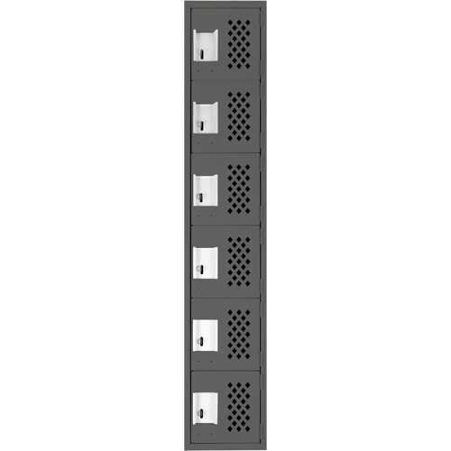 Clean-Line Perforated Lockerette, 6 -tier, 12" x 72" x 12", Steel Sécurité Médic