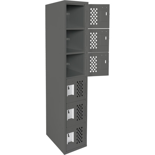 Clean-Line Perforated Lockerette, 6 -tier, 12" x 72" x 12", Steel Sécurité Médic