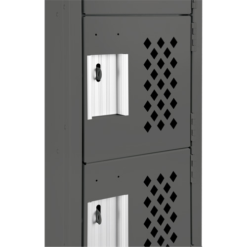 Assembled Lockerettes Clean Line Perforated Economy Lockers, 6 -tier, Bank of 3, 18" x 72" x 12", Steel Sécurité Médic