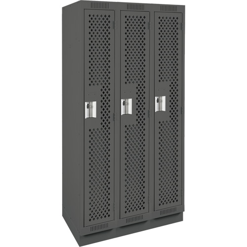 Casiers Clean Line, Bloc de 3, 36" x 18" x 76", Acier, Charbon, Rivet (assembl&eacute;), Perfor&eacute; Sécurité Médic