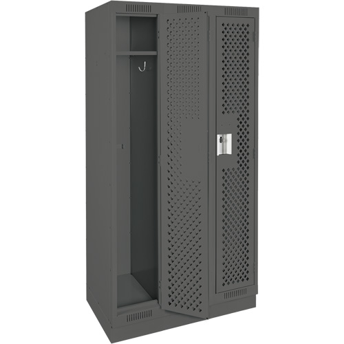 Casiers Clean Line, Bloc de 3, 36" x 18" x 76", Acier, Charbon, Rivet (assembl&eacute;), Perfor&eacute; Sécurité Médic