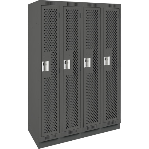 Casiers Clean Line, Bloc de 4, 48" x 18" x 76", Acier, Charbon, Rivet (assembl&eacute;), Perfor&eacute; Sécurité Médic