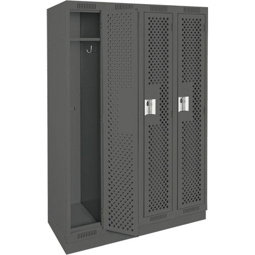 Casiers Clean Line, Bloc de 4, 48" x 18" x 76", Acier, Charbon, Rivet (assembl&eacute;), Perfor&eacute; Sécurité Médic