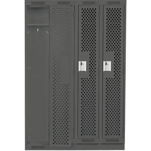 Casiers Clean Line, Bloc de 4, 48" x 18" x 76", Acier, Charbon, Rivet (assembl&eacute;), Perfor&eacute; Sécurité Médic