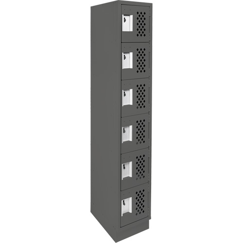 Clean-Line Perforated Lockerette, 6 -tier, 12" x 72" x 12", Steel Sécurité Médic