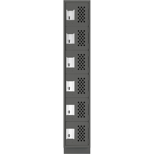 Clean-Line Perforated Lockerette, 6 -tier, 12" x 72" x 12", Steel Sécurité Médic