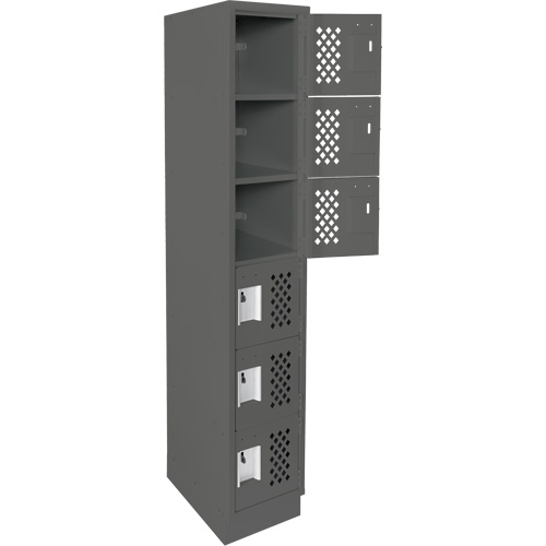 Clean-Line Perforated Lockerette, 6 -tier, 12" x 72" x 12", Steel Sécurité Médic