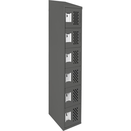 Assembled Lockerettes Clean Line Perforated Economy Lockers, 6 -tier, 18" x 72" x 12", Steel Sécurité Médic