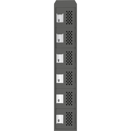 Assembled Lockerettes Clean Line Perforated Economy Lockers, 6 -tier, 18" x 72" x 12", Steel Sécurité Médic