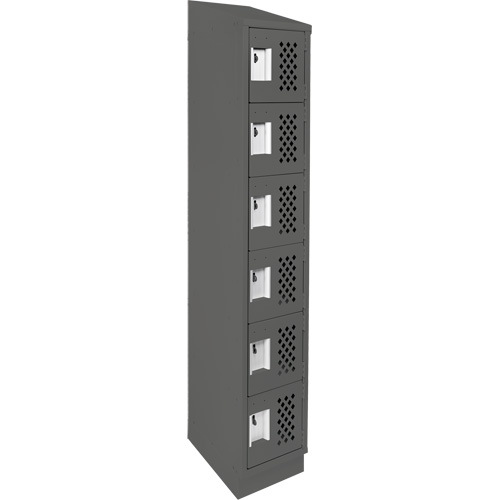 Assembled Lockerettes Clean Line Perforated Economy Lockers, 6 -tier, 18" x 72" x 12", Steel Sécurité Médic