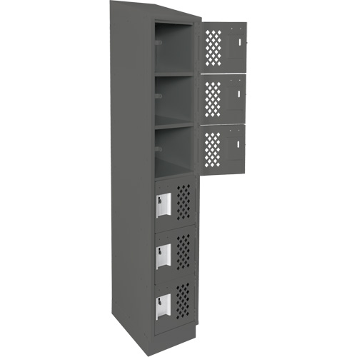 Assembled Lockerettes Clean Line Perforated Economy Lockers, 6 -tier, 18" x 72" x 12", Steel Sécurité Médic