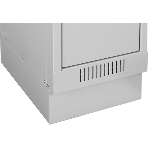Clean Line Economy Lockers Recessed Base, 4 Banks, 4" H x 48" W x 18" D, Grey, Steel Sécurité Médic