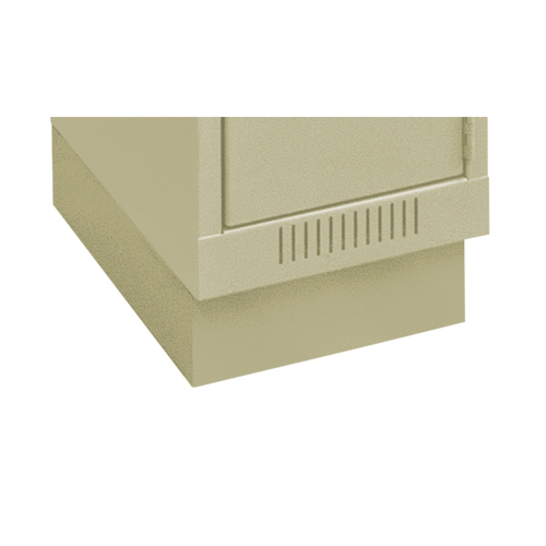 Base en retrait pour casiers &eacute;conomiques Clean Line, 4 Blocs, 4" lo x 48" la x 18" p, Beige, Acier Sécurité Médic