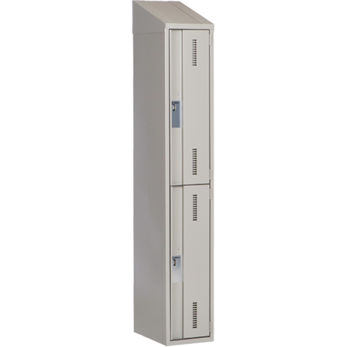 Concorde Heavy-Duty Lockers, 2 -tier, 12" x 18" x 78", Steel, Grey, Welded (Assembled) Sécurité Médic