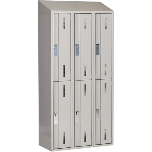 Casiers robustes Concorde, 2 niveaux, Bloc de 3, 36" x 18" x 78", Acier, Gris, Soud&eacute; (assembl&eacute;) Sécurité Médic