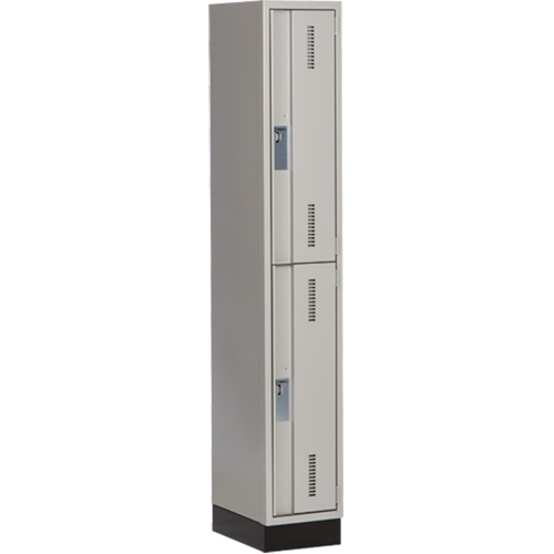 Concorde Heavy-Duty Lockers, 2 -tier, 12" x 18" x 76", Steel, Grey, Welded (Assembled) Sécurité Médic
