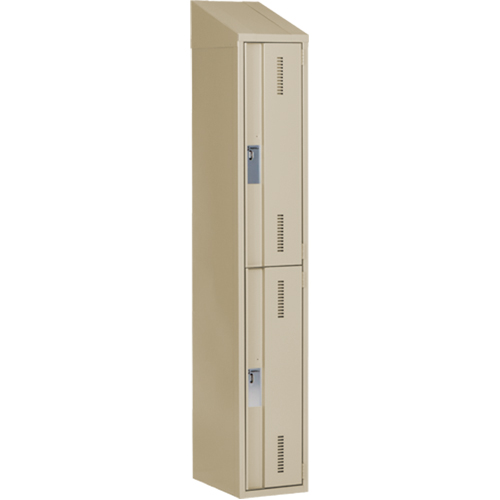 Casiers robustes Concorde, 2 niveaux, 12" x 18" x 78", Acier, Beige, Soud&eacute; (assembl&eacute;) Sécurité Médic