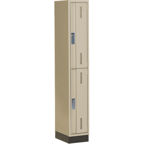 Concorde Heavy-Duty Lockers, 2 -tier, 12" x 18" x 76", Steel, Beige, Welded (Assembled) Sécurité Médic