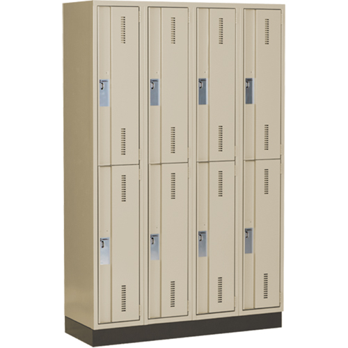 Concorde Heavy-Duty Lockers, 2 -tier, Bank of 4, 48" x 18" x 76", Steel, Beige, Welded (Assembled) Sécurité Médic